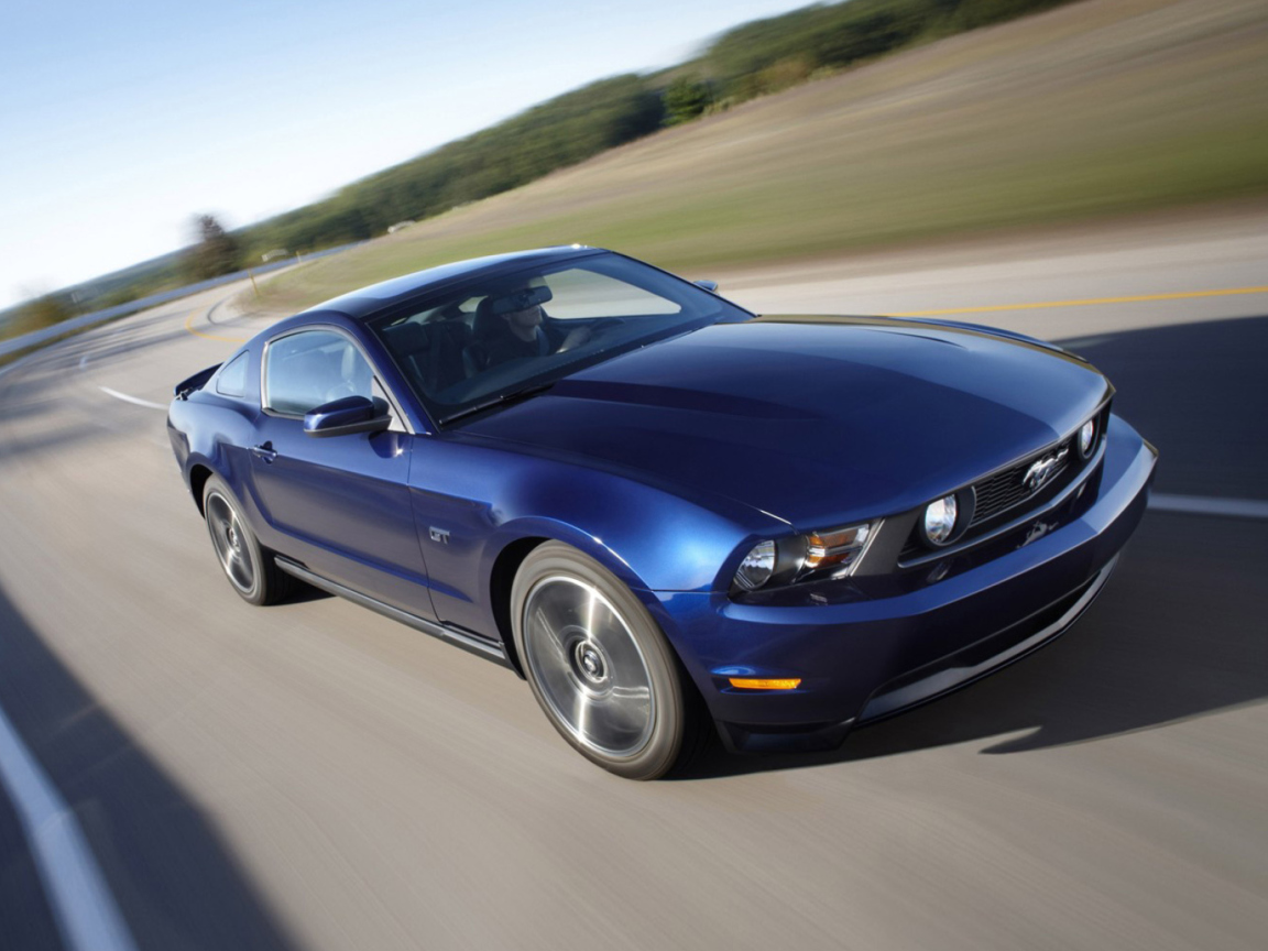 Fondo de pantalla Blue Mustang V8 1152x864