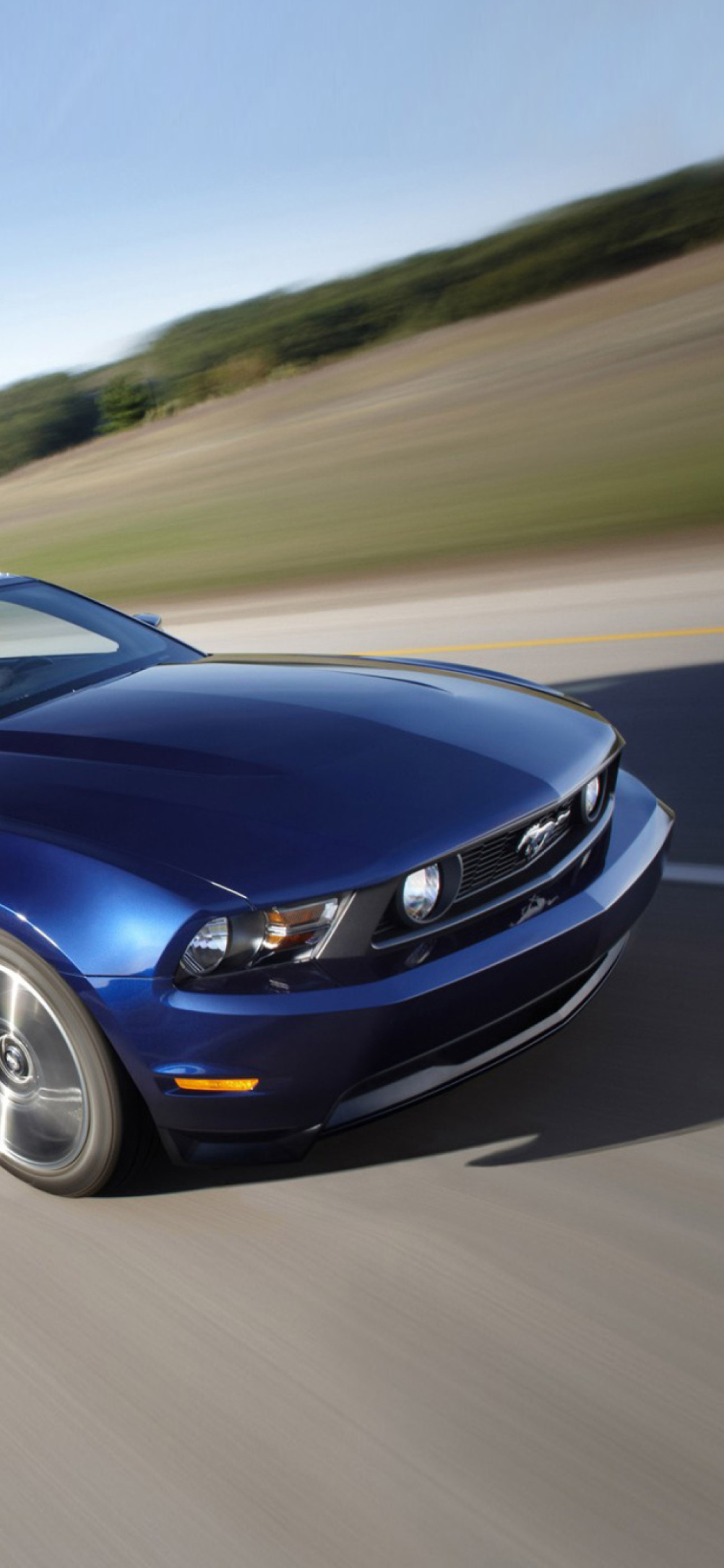 Fondo de pantalla Blue Mustang V8 1170x2532