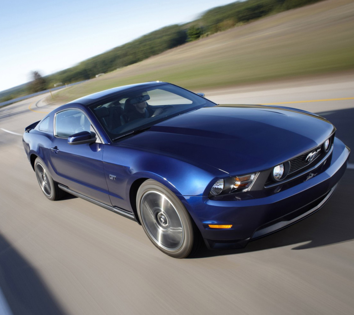 Blue Mustang V8 wallpaper 1440x1280