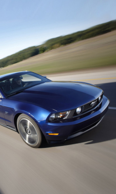 Fondo de pantalla Blue Mustang V8 240x400