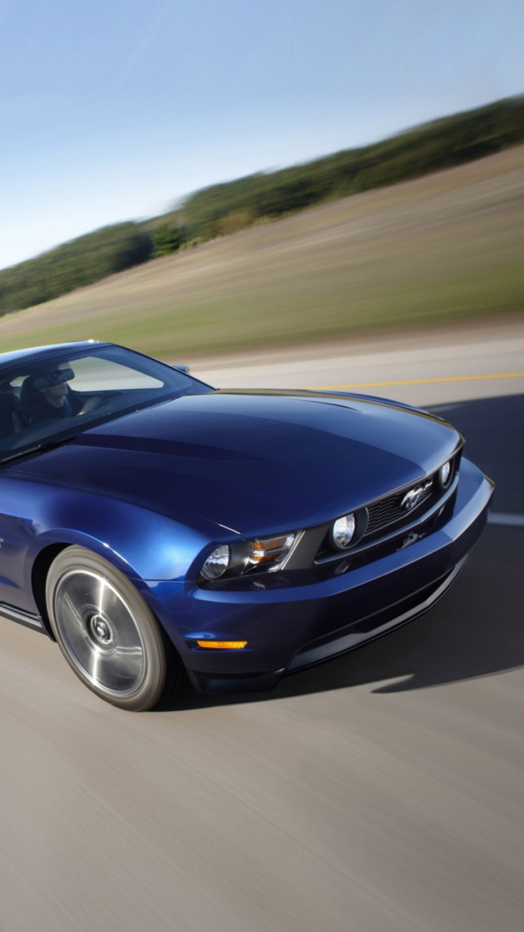 Fondo de pantalla Blue Mustang V8 750x1334