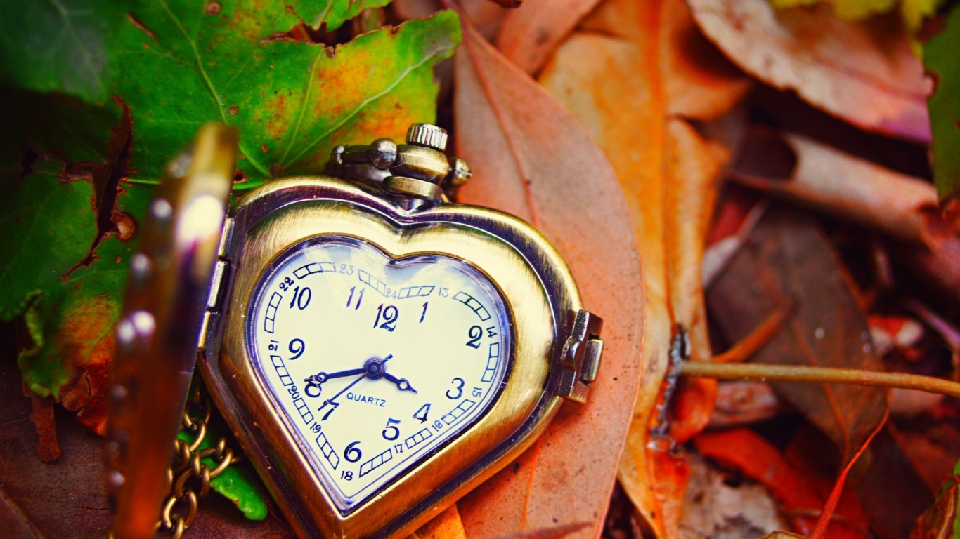 Vintage Heart-Shaped Watch wallpaper 1366x768