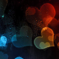 Fondo de pantalla Hearts Behind Glass 208x208