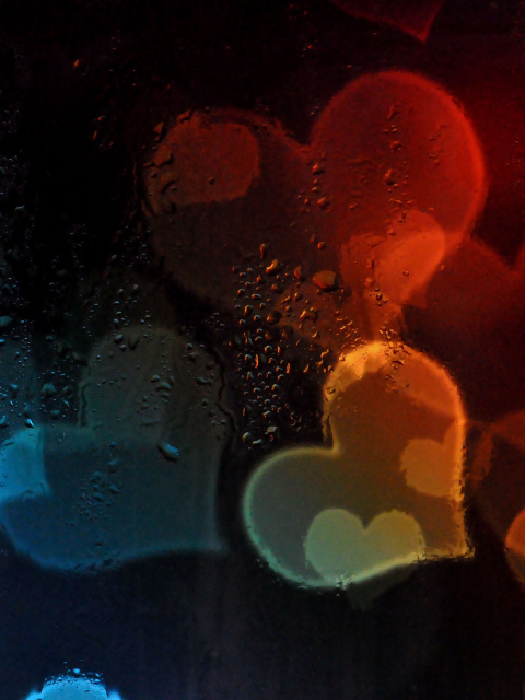 Hearts Behind Glass wallpaper 480x640