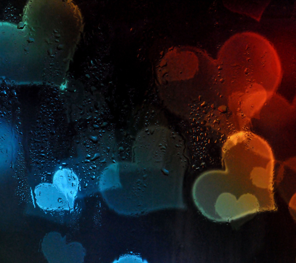 Das Hearts Behind Glass Wallpaper 960x854
