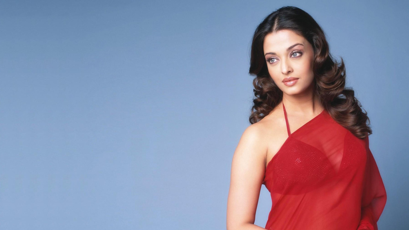 Screenshot №1 pro téma Aishwarya Rai Red Dress 1366x768