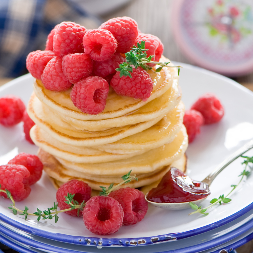 Fondo de pantalla Tasty Raspberry Pancakes 1024x1024