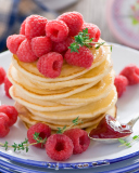 Das Tasty Raspberry Pancakes Wallpaper 128x160