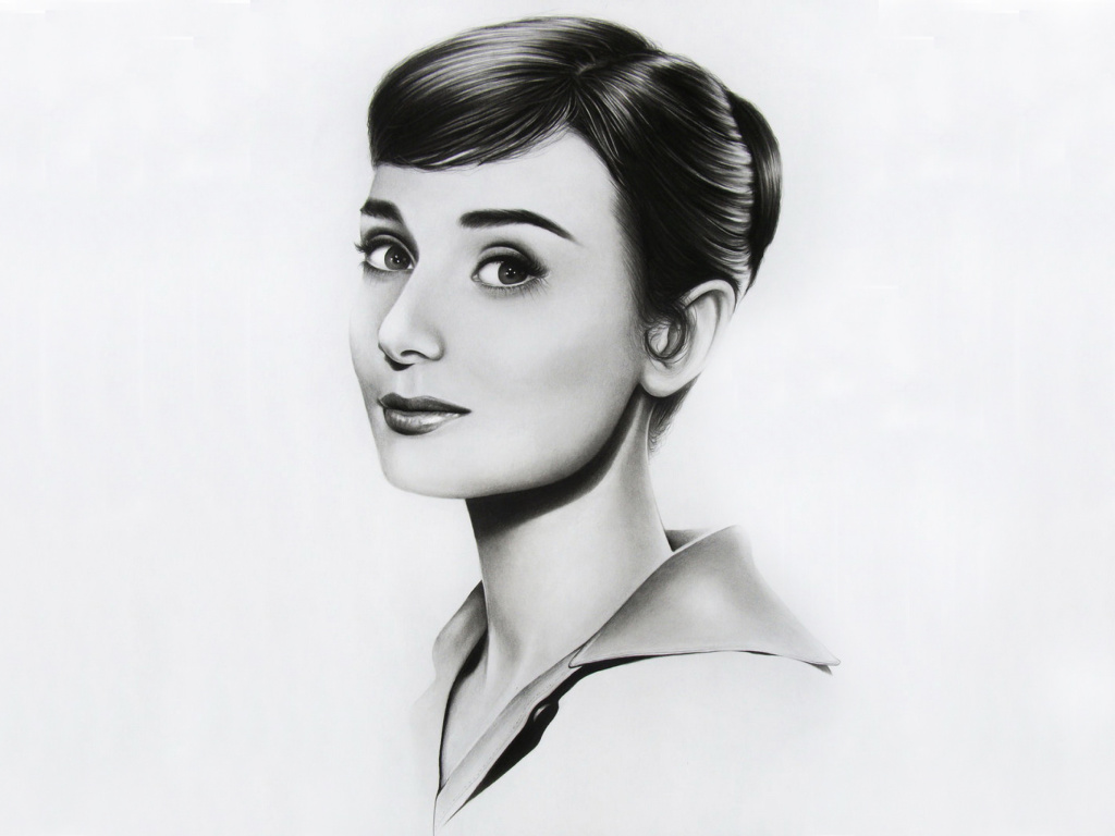 Screenshot №1 pro téma Audrey Hepburn Portrait 1024x768