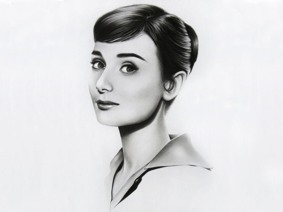 Screenshot №1 pro téma Audrey Hepburn Portrait 1152x864
