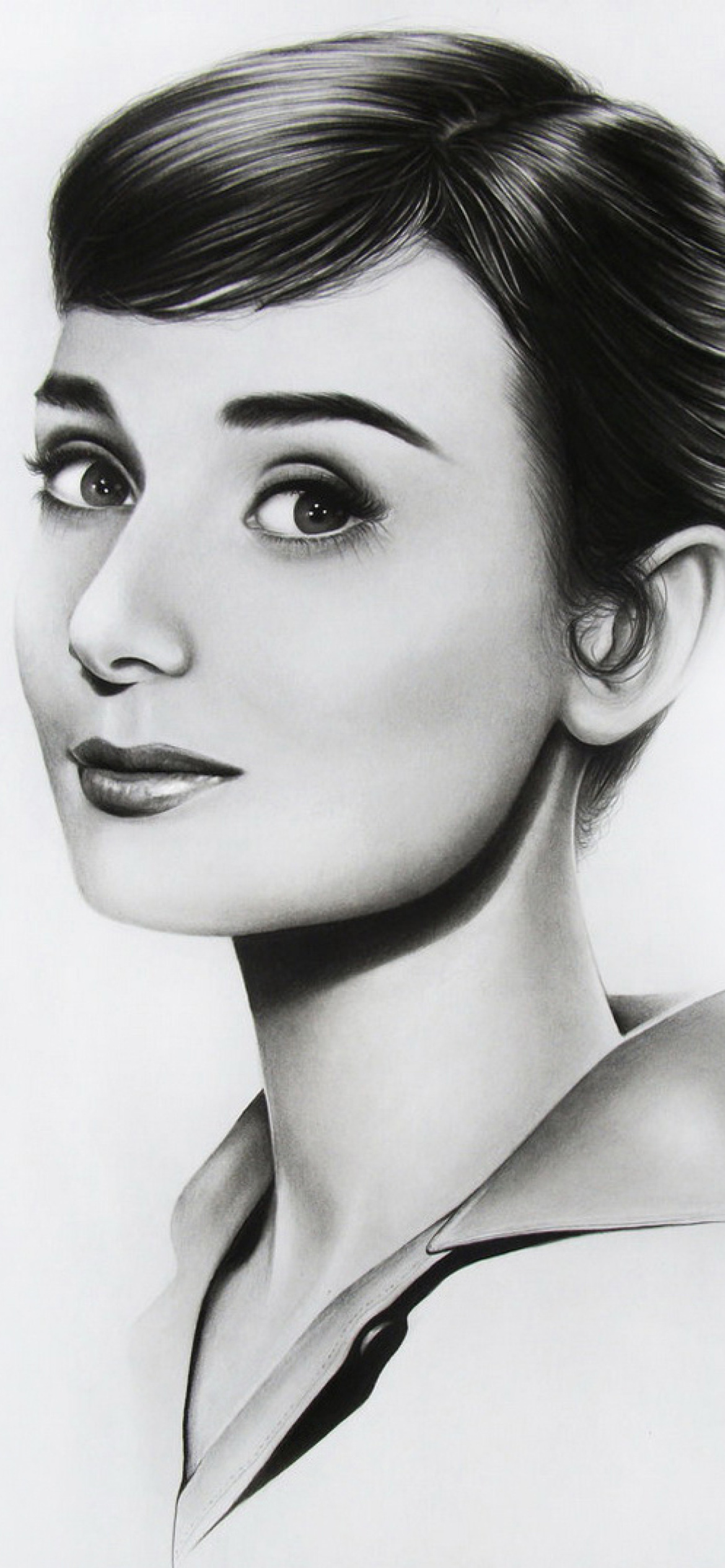 Обои Audrey Hepburn Portrait 1170x2532