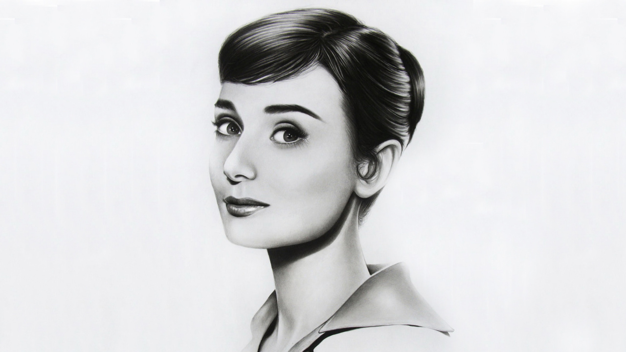 Screenshot №1 pro téma Audrey Hepburn Portrait 1280x720