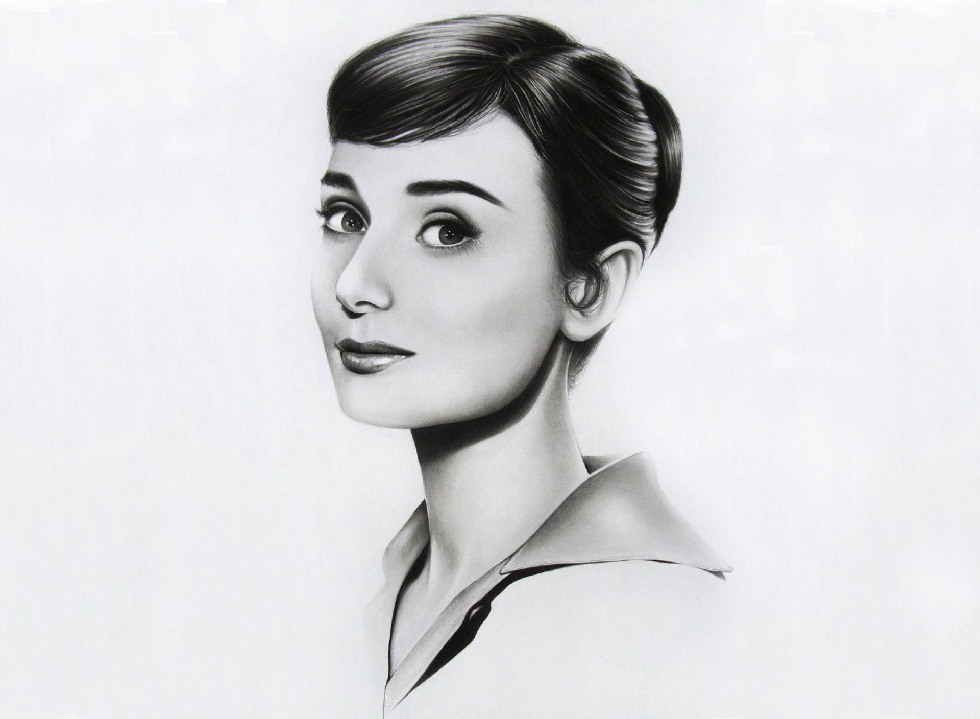 Fondo de pantalla Audrey Hepburn Portrait 1920x1408