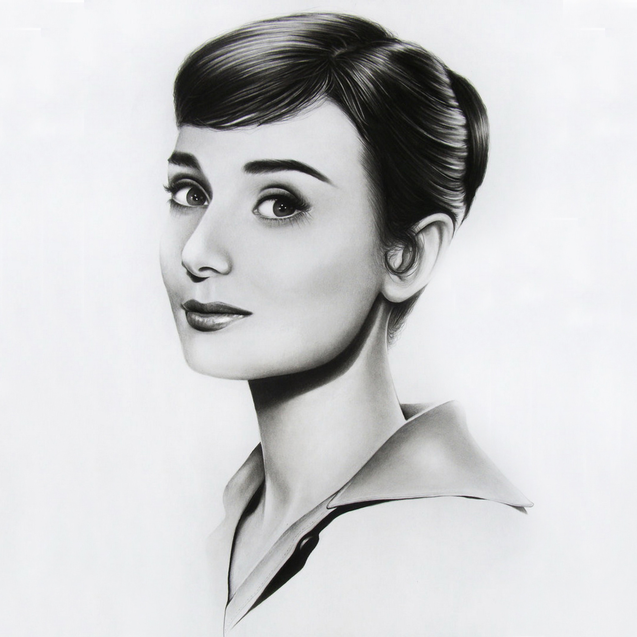 Sfondi Audrey Hepburn Portrait 2048x2048