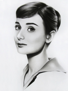 Fondo de pantalla Audrey Hepburn Portrait 240x320