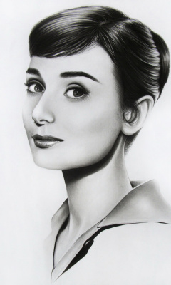 Das Audrey Hepburn Portrait Wallpaper 240x400