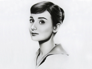 Das Audrey Hepburn Portrait Wallpaper 320x240