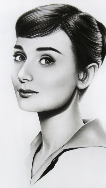 Audrey Hepburn Portrait wallpaper 360x640