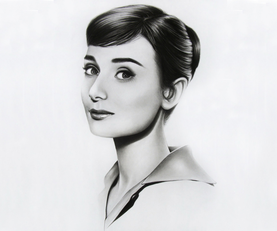 Das Audrey Hepburn Portrait Wallpaper 960x800
