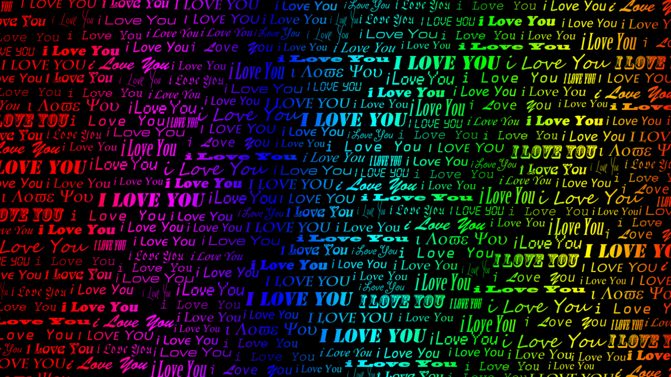 Обои I Love You 1366x768