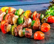 Shish kebab barbecue wallpaper 176x144
