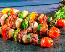 Das Shish kebab barbecue Wallpaper 220x176