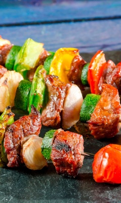 Shish kebab barbecue wallpaper 240x400