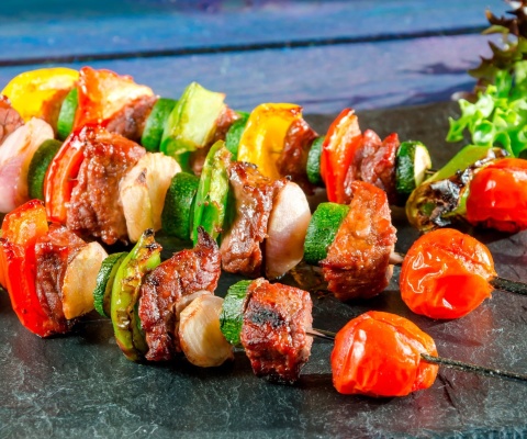 Shish kebab barbecue wallpaper 480x400
