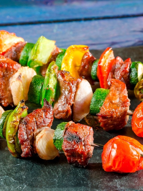 Shish kebab barbecue wallpaper 480x640