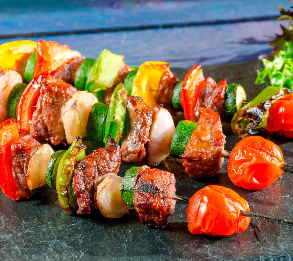 Shish kebab barbecue wallpaper 960x854