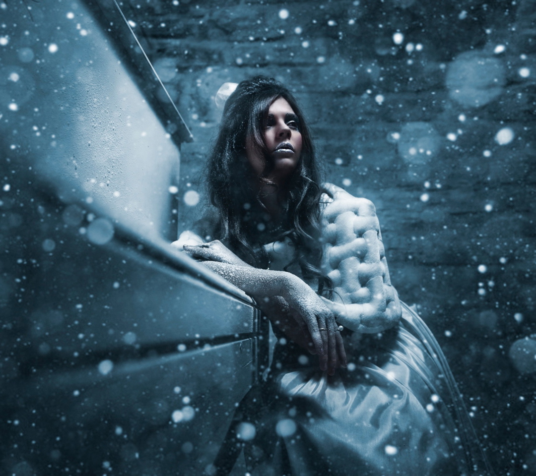Das Snow Woman Wallpaper 1080x960