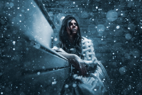 Das Snow Woman Wallpaper 480x320