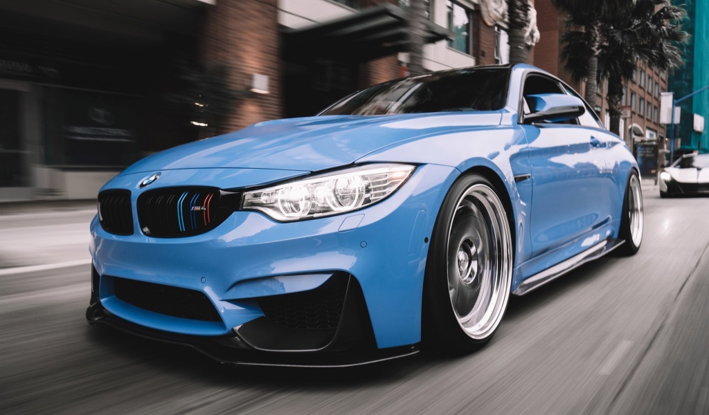 BMW M3 Blue wallpaper 1024x600