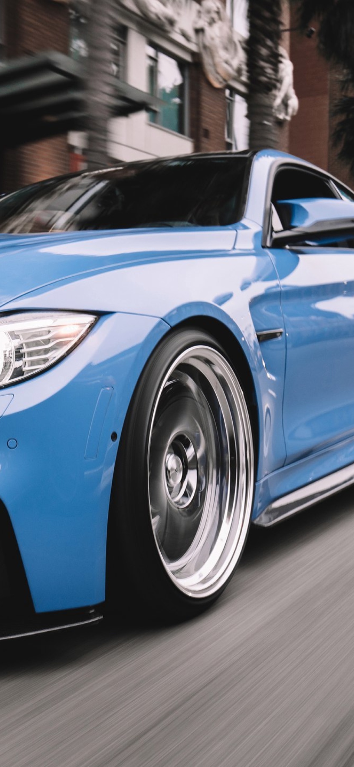 Das BMW M3 Blue Wallpaper 1170x2532