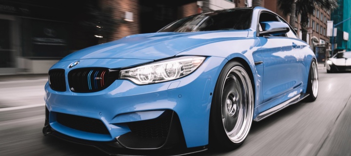 Sfondi BMW M3 Blue 720x320