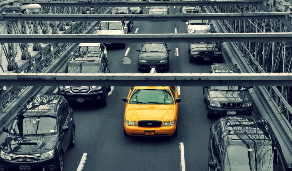New York City Yellow Cab wallpaper 1024x600