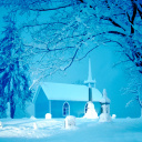 Fondo de pantalla Winter Church and Chapel 128x128