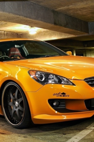 Hyundai Genesis Orange wallpaper 320x480