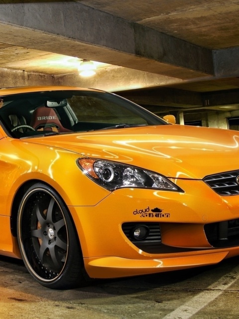 Fondo de pantalla Hyundai Genesis Orange 480x640