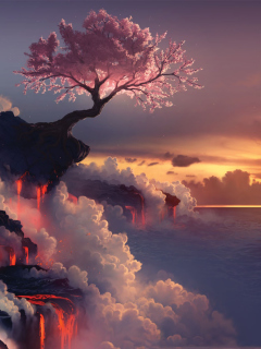 Fondo de pantalla Pink Tree 240x320