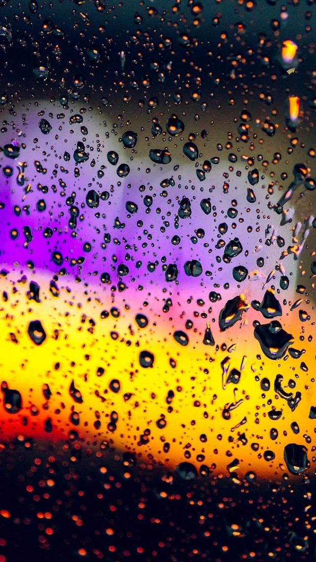 Blurred Drops on Glass wallpaper 640x1136