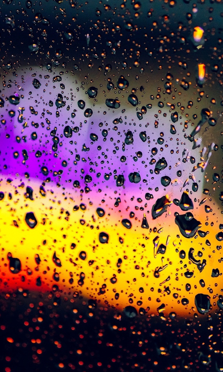 Sfondi Blurred Drops on Glass 768x1280