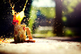 Coffee splashes bokeh Wallpaper for Android, iPhone and iPad
