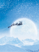 Santa's Sleigh And Reindeers wallpaper 132x176