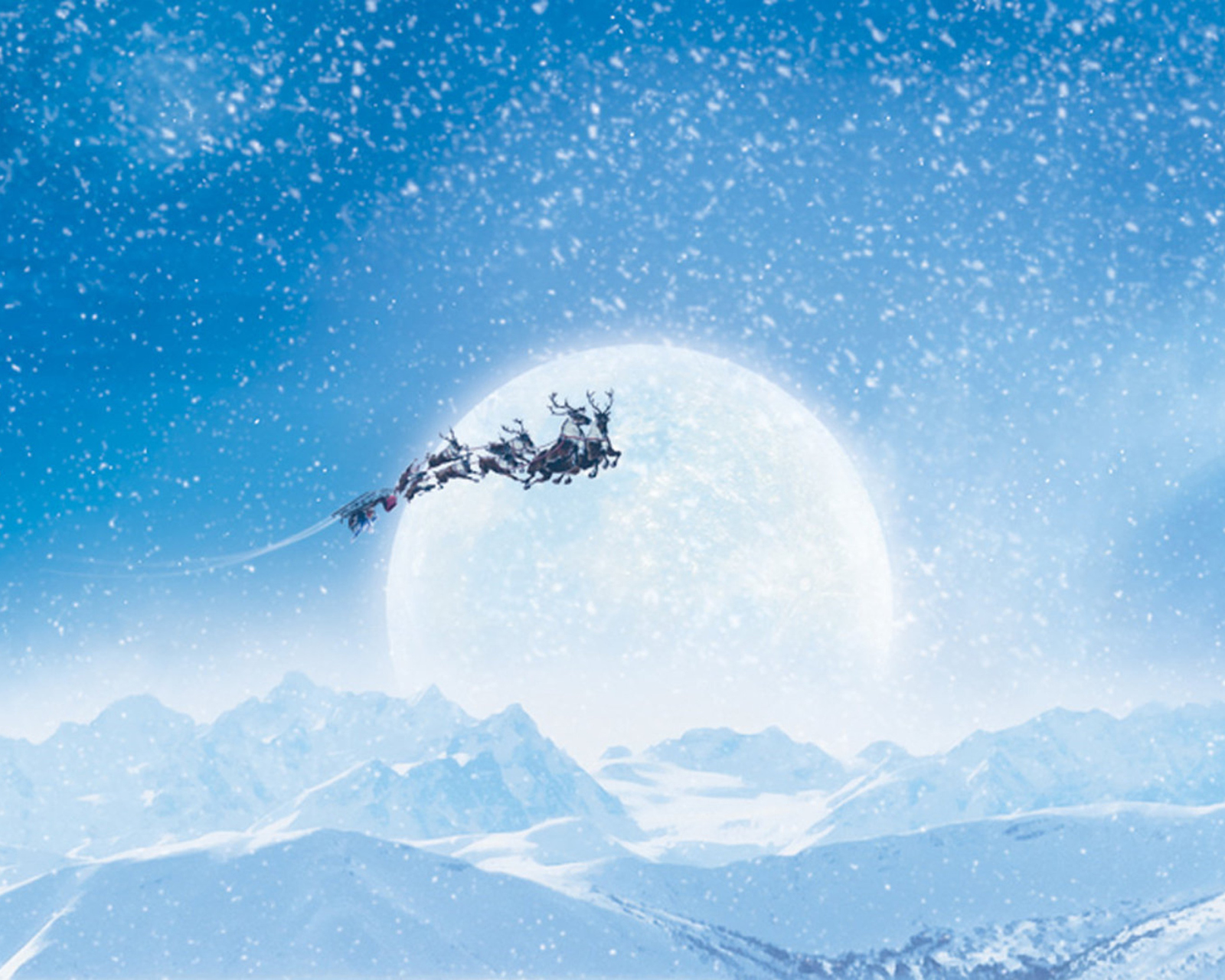 Das Santa's Sleigh And Reindeers Wallpaper 1600x1280