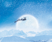 Fondo de pantalla Santa's Sleigh And Reindeers 176x144