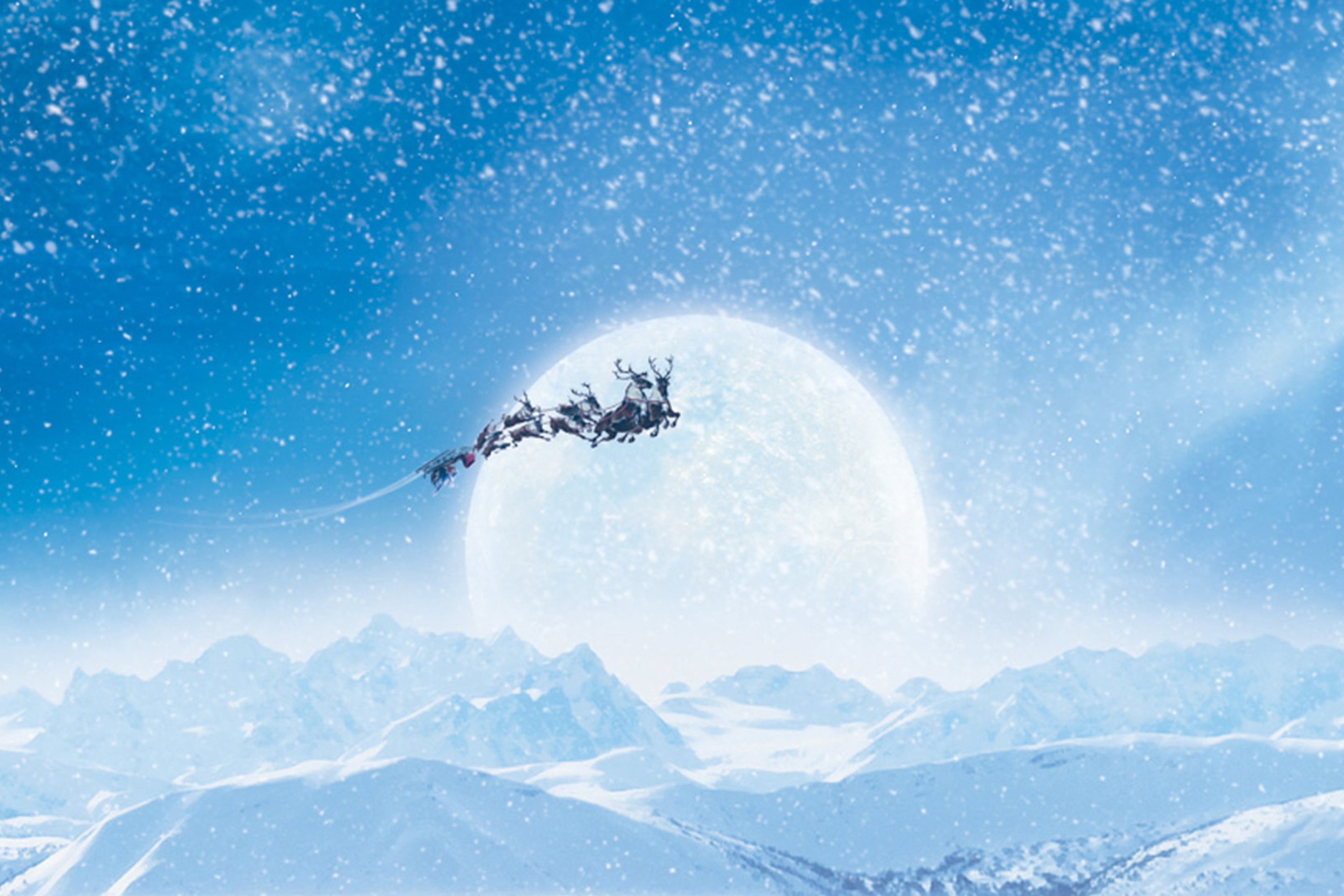 Das Santa's Sleigh And Reindeers Wallpaper 2880x1920