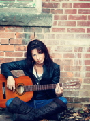 Sfondi Woman With Guitar 132x176