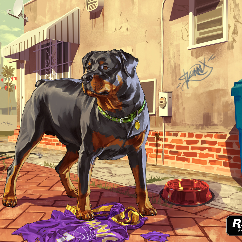 Sfondi Grand Theft Auto V Dog 1024x1024