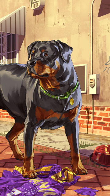 Das Grand Theft Auto V Dog Wallpaper 360x640